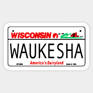 Waukesha Wisconsin License Plate Design Sticker